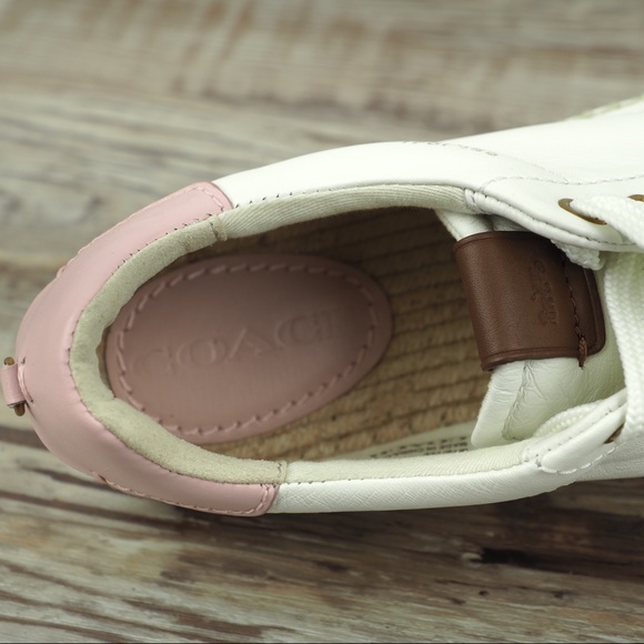 Coach C101 white leather espadrille sneaker 7.5 - Picture 8 of 8